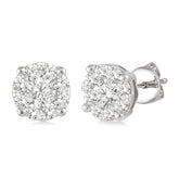14kt White Gold Diamond Earrings- 1.00 Carat