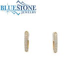 14kt Yellow Gold Pave Diamond Huggie Earrings