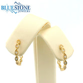 14K Yellow Gold Diamond Huggy Earrings