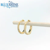 14KYG Huggie Earrings w/ 22 Diamonds - 12mm