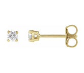 14KYG 4 Prong Lab-Grown Diamond Stud Earrings - 3mm, 0.20tcw