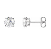 14KWG 4 Prong Lab-Grown Diamond Stud Earrings - 6.3mm, 2.00tcw