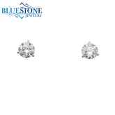 14KWG Round LAB-Grown Diamond Stud Earrings at 2.00CTW - 6.6mm