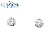 14KWG Round LAB-Grown Diamond Stud Earrings at 4CTW - 8mm