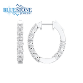 Medium 14KWG Lab-Diamond Hoop Earrings - 2.00CTW