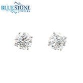 14KWG Lab-Diamond 4-Prong Stud Earrings - 2.05CTW