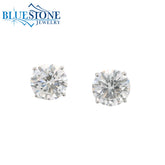 14KWG Lab-Diamond 4-Prong Stud Earrings - 3.03CTW