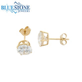 14KYG Lab-Diamond 4-Prong Stud Earrings - 3.04CTW