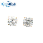 14KYG Lab-Diamond 4-Prong Stud Earrings - 3.99CTW