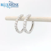 Small 14KWG Lab-Diamond Hoop Earrings - 0.40CTW