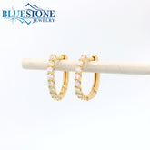 Small 14KWG Lab-Diamond Hoop Earrings - 0.39CTW