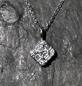 14 Karat White Gold Diamond Pendant on 16" Chain