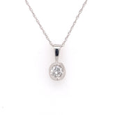 14kt White Gold 0.20 Carat Diamond Half Moon Pendant