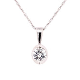 14kt White Gold 0.25 Carat Diamond Half Moon Pendant