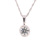 14kt White Gold 0.50 Carat Diamond Half Moon Pendant
