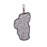 14K White Gold Medium Lake Tahoe Pendant with Diamonds