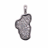 Small 14K White Gold Lake Tahoe Pendant with Diamonds