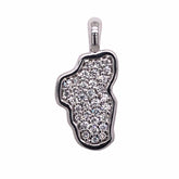 Small 14K White Gold Lake Tahoe Pendant with Diamonds