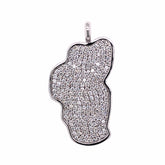 Extra Large 14KT White Gold Lake Tahoe Pendant with Diamonds