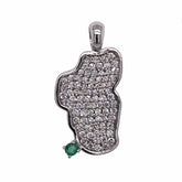 Medium 14KWG Lake Tahoe Pendant with Diamonds and Emerald