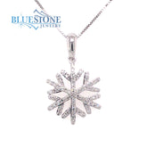 14 Karat White Gold Diamond Snowflake Pendant