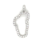 Large 14KWG Lake Tahoe Diamond Outline Pendant