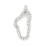 Large 14KWG Lake Tahoe Diamond Outline Pendant