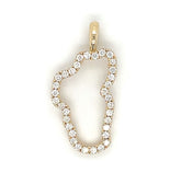 Large 14KYG Lake Tahoe Diamond Outline Pendant