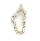 Large 14KYG Lake Tahoe Diamond Outline Pendant
