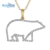 14kt Yellow Gold Diamond Bear Pendant