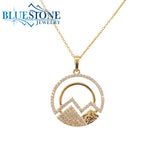 14 Karat Yellow Gold Cutout Diamond Peak Pendant