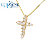 14KYG Diamond Cross Pendant - 0.26ctw