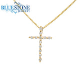 14KYG Diamond Cross Pendant - 0.13ctw