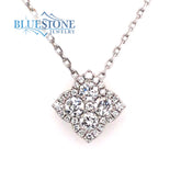 14 Karat White Gold Diamond Necklace- 18"