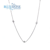 14kt White Gold Diamond Necklace- 18 Inches