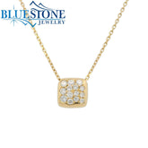 14 Karat Yellow Gold Pave Diamond Necklace- 18 Inches