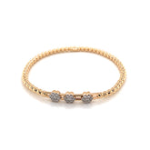 18 Karat Yellow Gold Diamond Stretchable Bracelet- 6.1"