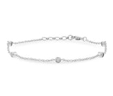 14 Karat White Gold Diamond Bracelet- 7.25"