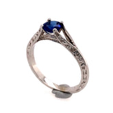 14 Karat White Gold Ceylon Sapphire Ring