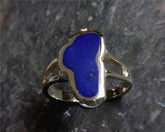 Medium 14KYG Lapis Lake Tahoe Ring - Size 6.75