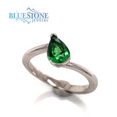 14 Karat White Gold Tsavorite Garnet Ring