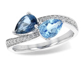 14KWG Ring with Topaz and Diamonds