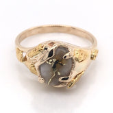 14kt Yellow Gold Ladies Ring w/ Gold Quartz & Gold Nuggets
