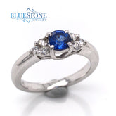 14 Karat White Gold Sapphire and Diamond Ring