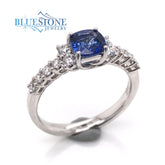 14 Karat White Gold Sapphire and Diamond Ring
