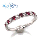 14K White Gold Ruby and Diamond Ring