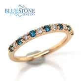 14K Yellow Gold London Blue Topaz and Diamond Ring