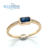 14 Karat Yellow Gold Ring with One 3mm x 5mm 0.36 Carat Rectangular Cu