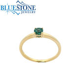 14K Yellow Gold Created Alexandrite Ring- sz 7