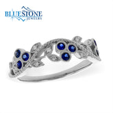 14kt White Gold Sapphire and Diamond Ring- Size 7